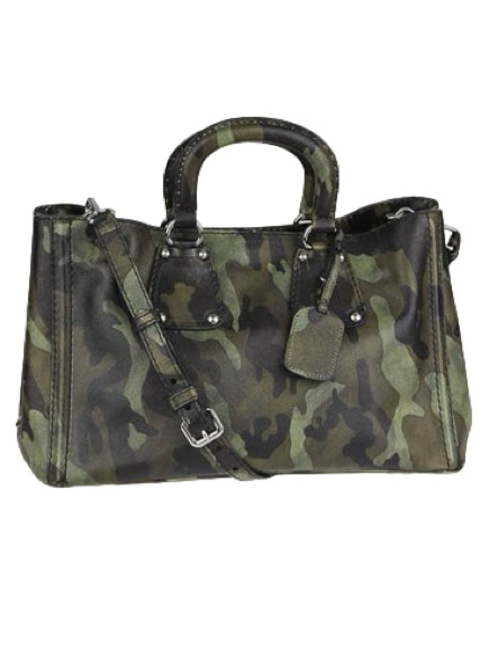 Prada Mimetico Saffiano Leather Green Camouflage Satchel or ShoulderBag